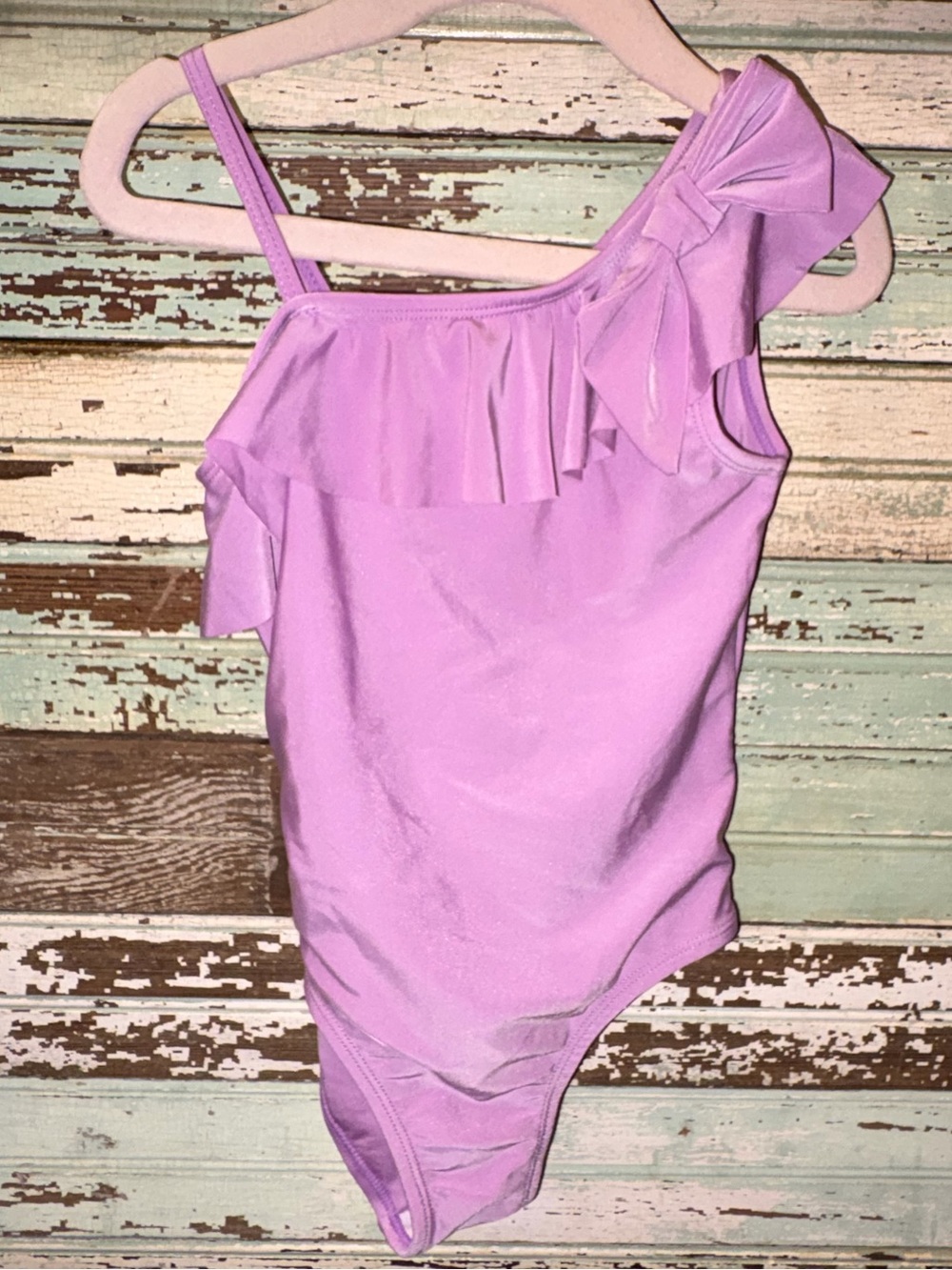 Millie Loves Lily Lilac One-Shoulder Ruffle Leotard